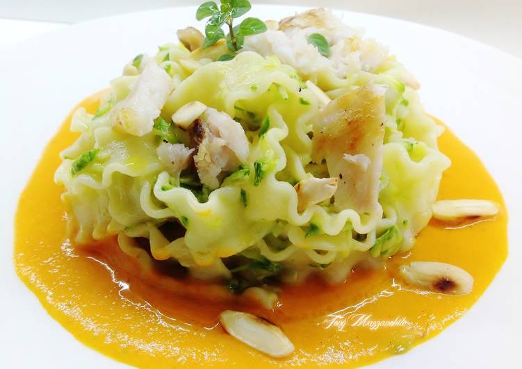 Ricetta Mafalde Con Pesce Persico Crema Di Peperoni E Zucchine