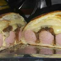Hotdog leveles tésztában