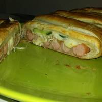 Hotdog leveles tésztában