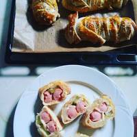 Hotdog leveles tésztában