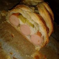 Hotdog leveles tésztában
