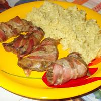 Csirkemáj baconbe tekerve