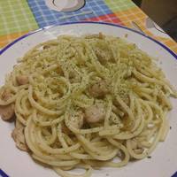 Fokhagymás-csirkés spagetti