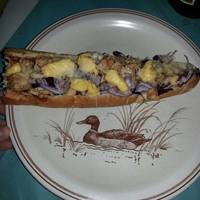 BBQ csirkés melegszendvics