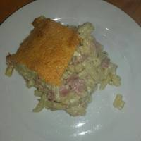 Rakott sonkás penne
