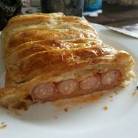 Hotdog leveles tésztában