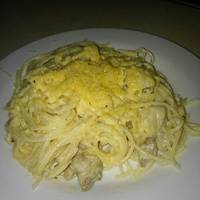 Fokhagymás-csirkés spagetti