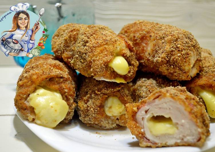 Куриные рулеты Ñ Ñыром в беконе