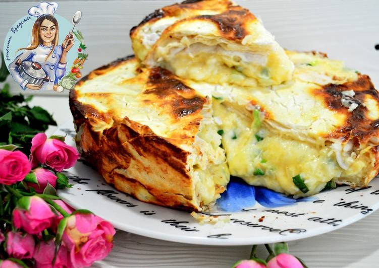 Пирог из лаваша с сыром и картошкой