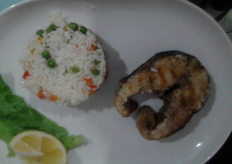 Рецепт рыбы с рисом и овощами