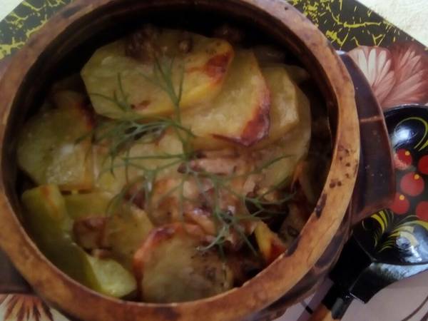Белые грибы с картофелем в горшочках #непп