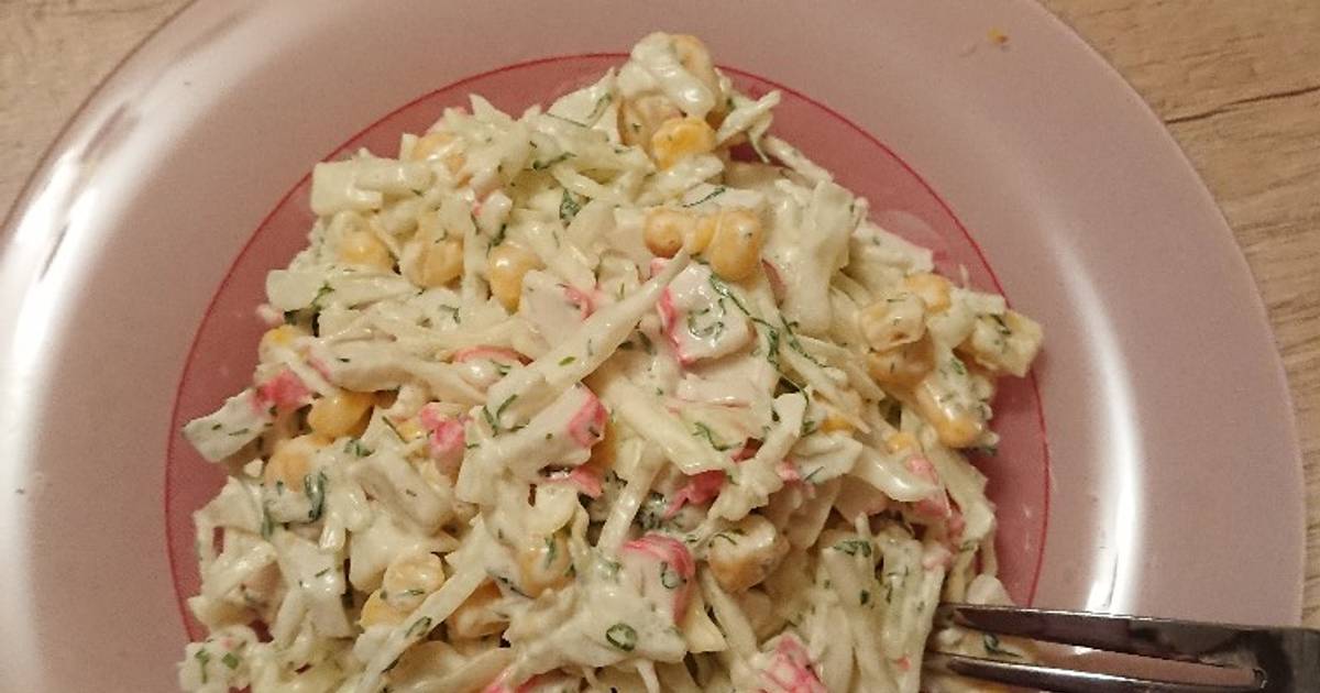 Салат с крабовыми палочками и капустой 325 пошаговых