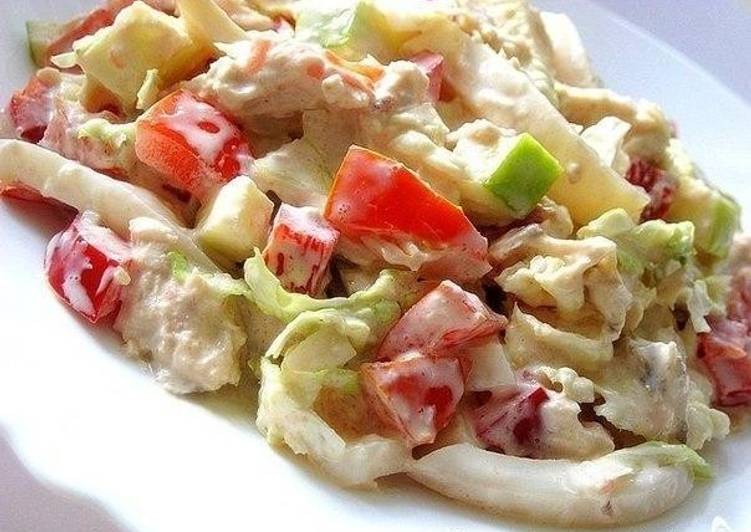 Капуста и кальмары салат