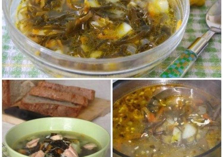 Постный суп с морской капустой