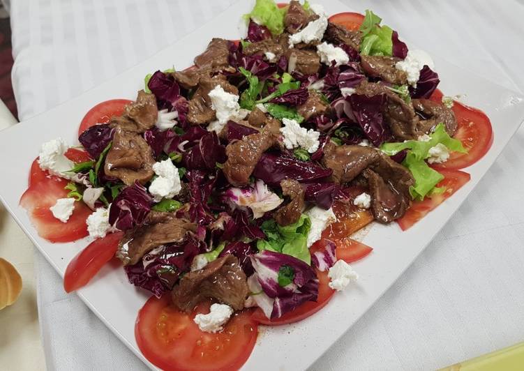 Салат с карпаччо из говядины recipe main photo