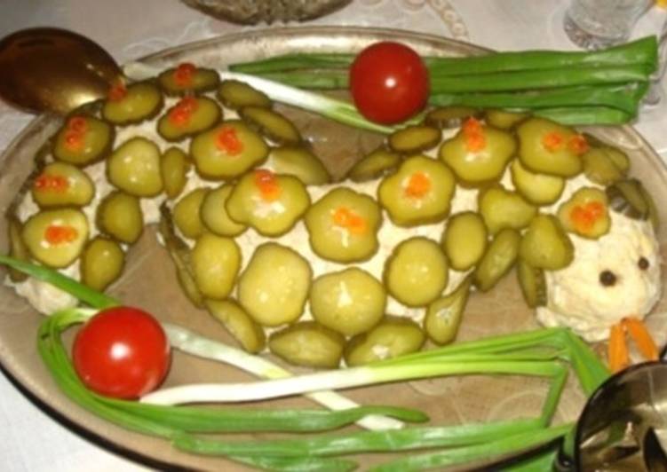 салат змейка рецепт с фото с курицей и грибами салат змейка рецепт с фото с курицей и грибами