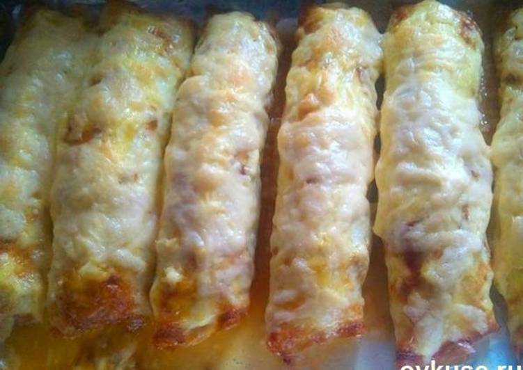 Яичные блины с начинкой из куриного фарша #8
