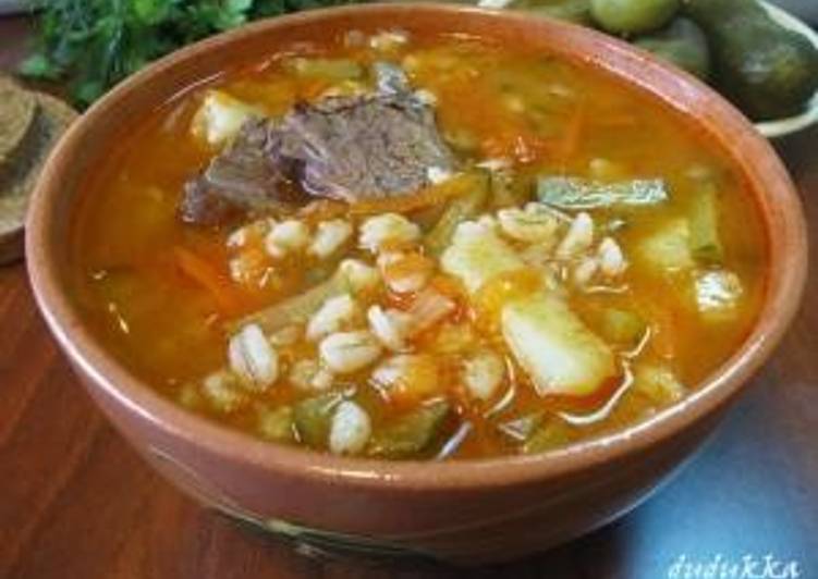 Блюда из перловки рассольник