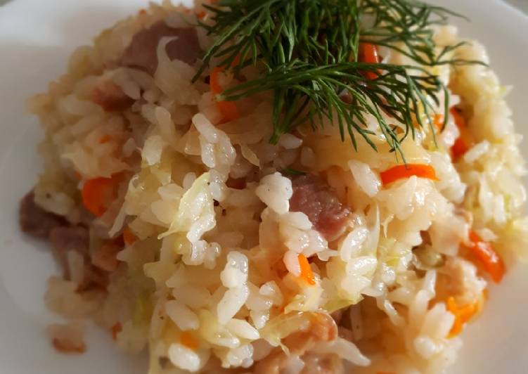 Бигус из свежей капусты с рисом