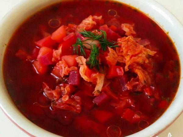 Постный борщ из савойской капусты