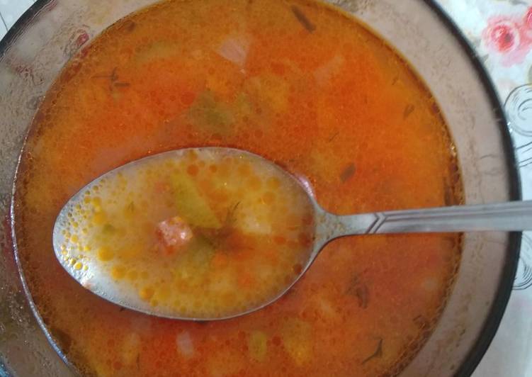 Рассольник рецепт с рисом на бульоне