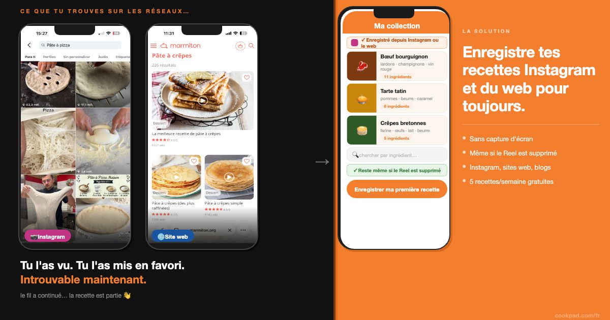Enregistrer une recette depuis Instagram : comment ne plus jamais en perdre une