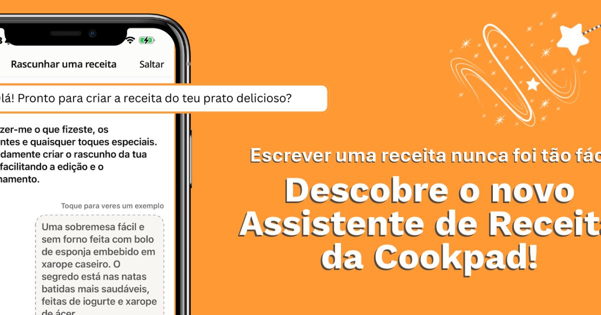 ✨ Apresentamos o Assistente de Receitas com IA da Cookpad