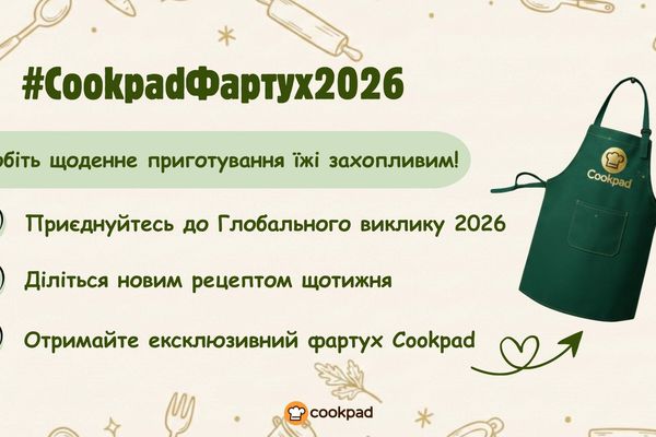 Челендж Cookpad Фартух 2026: готуйте, творіть та отримайте свій ексклюзивний фартух