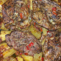 Cooksnap από cchatzi στη συνταγή Μπριζόλες στο φούρνο κοκκινιστές
