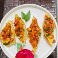 Rashi Mudgal का कुकस्नैप जब उन्होंने इटालियन टोमाटो एंड बेसिल ब्रूशेटा Italian tomato Basil Bruchetta recipe in hindi) बनाया था।