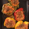 El cooksnap de Ruth Valderrama cuando hizo Pimiento asado relleno de quinoa y salsa de tomate.