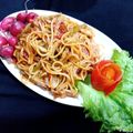 Taslim Nehal Siddiqui's cooksnap of when they made Tikka style noodles.