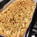 Dirk Suchy's cooksnap of when they made German apple pie with crumbs (Apfel Streusel Blechkuchen).