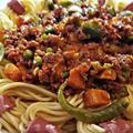 M's Treat And Confectionery's cooksnap of when they made Sausage spaghetti.