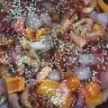 El cooksnap de Rick Huss cuando hizo Pollo agridulce.