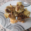 El cooksnap de SPL cuando hizo Corazones de alcachofa con ajo.