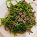 打均 的 蒜香空心菜炒牛肉（低醣生酮餐）（家常菜）（簡單料理）（10分鐘快速料理） cooksnap