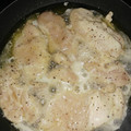 El cooksnap de Alejandro Macioch cuando hizo Pechuga de pollo al roquefort.