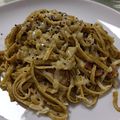 El cooksnap de Daniel González cuando hizo Macarrones al pesto con bacon.