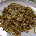 El cooksnap de Daniel González cuando hizo Macarrones al pesto con bacon.