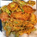 El cooksnap de Olga Lucia cuando hizo Berenjena, calabacín y pimiento verde en tempura de cerveza.