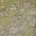 El cooksnap de Jesica Merlo cuando hizo Fideos con salsa de crema jamón y trocitos de pollo.