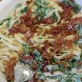 scubaholli's cooksnap of when they made Gorgonzola Fettuccine With Spinach And Bacon.