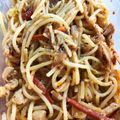 Zainab Aftab's cooksnap of when they made Macaroni with Chicken and pasta😋.