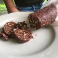 El cooksnap de Joaquín Ponce cuando hizo Salchichón de chocolate uruguay.
