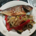 El cooksnap de Xus cuando hizo Dorada al horno con verduras.