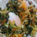 El cooksnap de silvia cuando hizo Kale salteado con verduras y huevos estrellados.