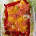El cooksnap de Zaira cuando hizo Pastel de salmón con surimi y huevo hilado.