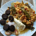 El cooksnap de Catlos cuando hizo Plato de garbanzos con morcilla con o sin huevo.