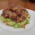 El cooksnap de Elvy cuando hizo Tartar de atún sobre una base de guacamole.